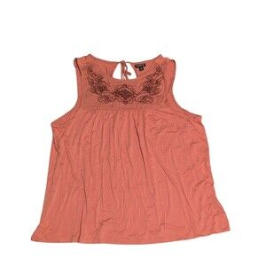 Torrid sleeveless peach embroidery tank top plus Size 0